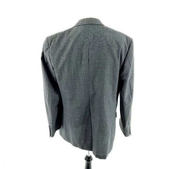John Weitz Wool 2 Button 2 Piece Suit 42L Gray Birdseye 41/31 Multi-Colored Wind - Picture 6 of 12